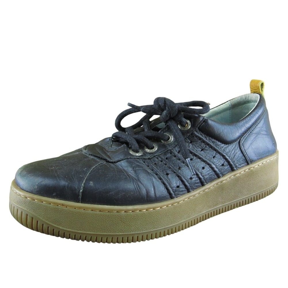Mag  Women Sneaker Shoes‎ Black Leather Lace Up Size 40 Medium